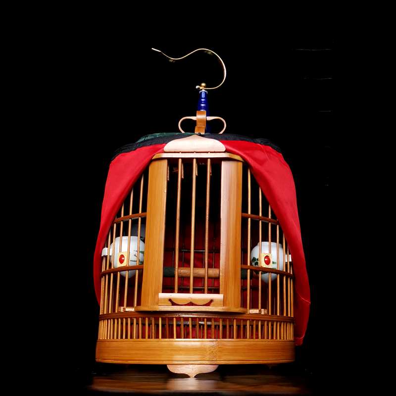 画眉鸟笼大号竹制手工老竹精品高级鸟笼八哥鸟专用笼川笼广笼全套
