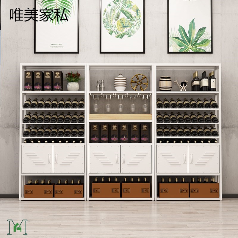 欧式铁艺红酒酒架置物架落地酒杯架家用客厅餐厅酒柜隔断柜可定制