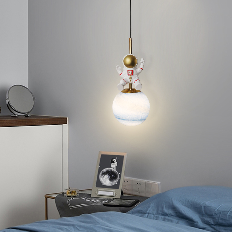 儿童房卧室床头小吊灯男孩房间灯女孩卡通宇航简约全光谱调光智能