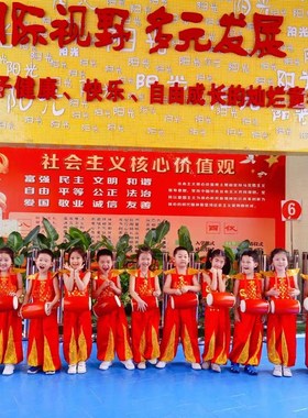 儿童开门红喜庆打鼓表演服中国风说唱民族秧歌服幼儿园舞蹈演出服