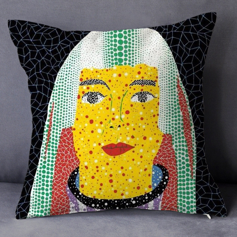 草间弥生周边斑波点女王沙发抱枕腰双面靠垫单南瓜枕头套单面定制