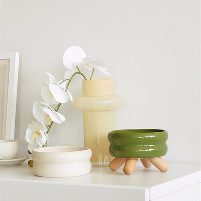 月饼喵meoof觅凹猫碗宠物粮碗水碗GULU猫碗陶瓷彩色狗食碗幼猫