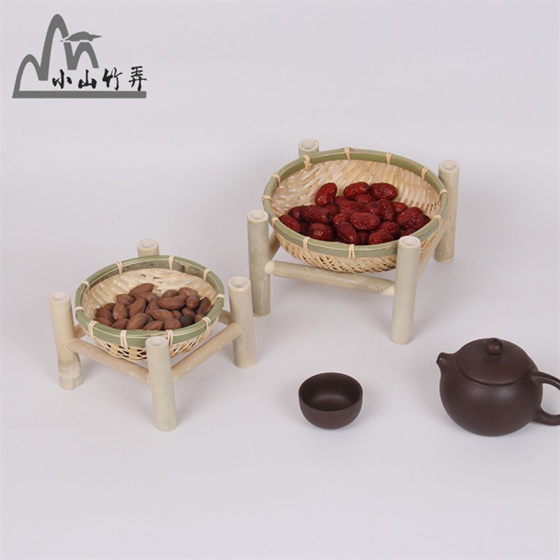 迷你竹编干果篮家用瓜子篓茶点盘创意时尚收纳筐零食筐手工编织筐图片