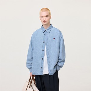 ATRY牛仔长袖衬衫男女春秋季新品基础叠穿内搭复古撞色宽松上衣