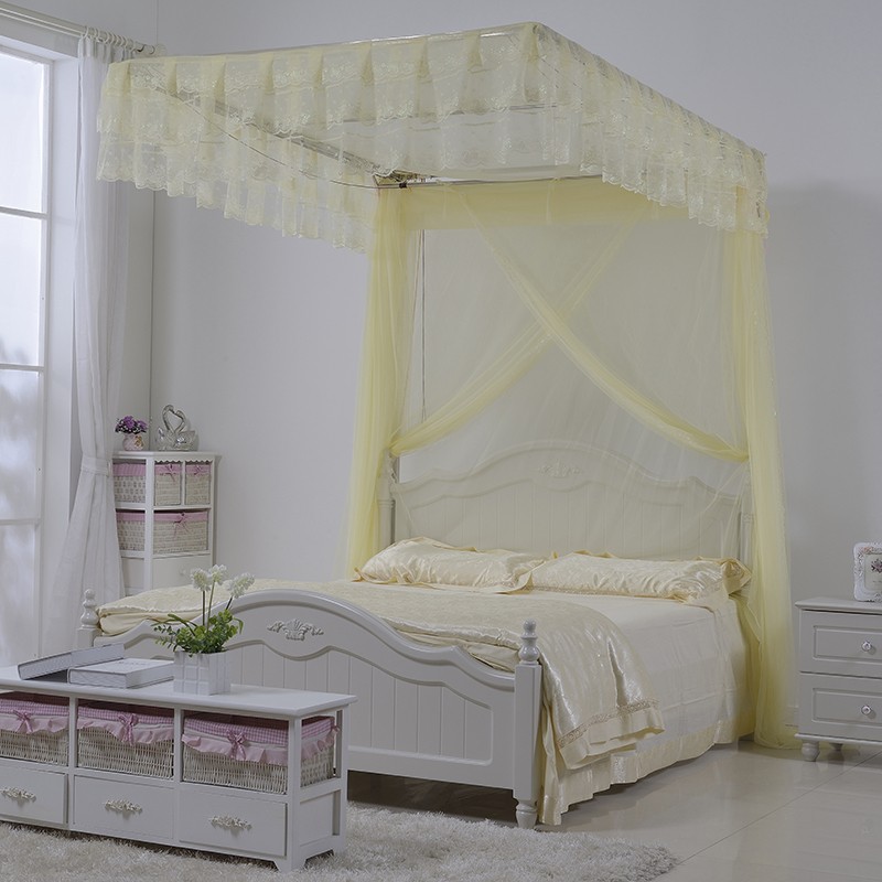 双拉绳导轨式落地宫庭蚊帐 方顶1.5米1.8[单卖蚊帐]不配支架