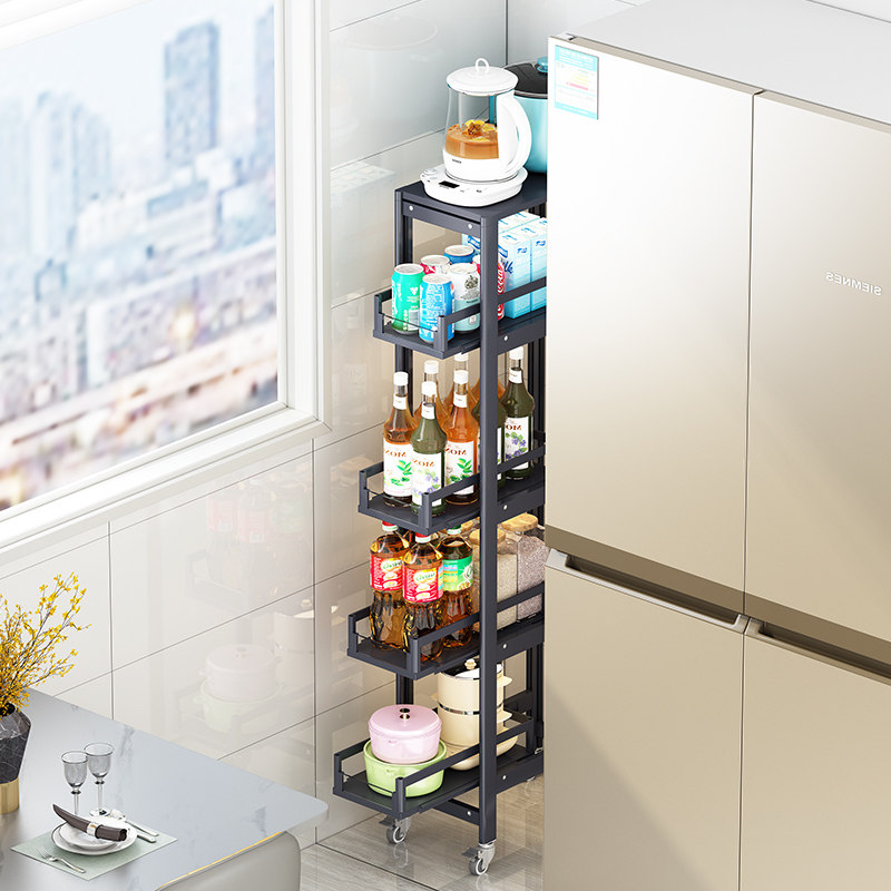 20/25/30cm宽夹缝置物架落地多层极窄小尺寸冰箱侧边旁收纳架小型