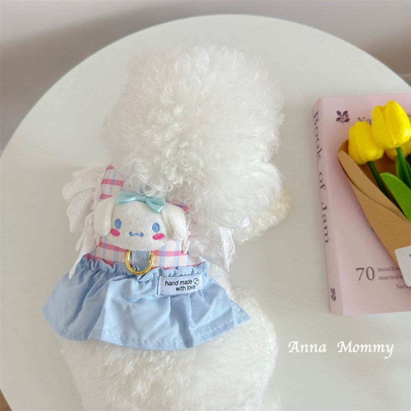 宠物猫咪背心可牵引小型犬狗狗衣服可爱胸背带布偶英短日系萌款