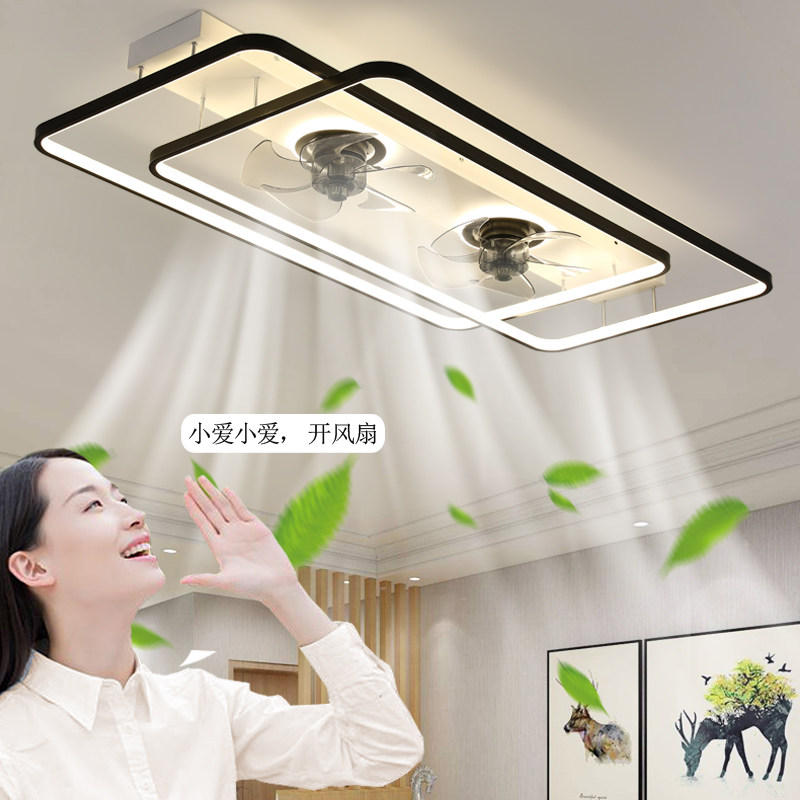 北欧吊扇灯2023新款客厅带吊灯一体电扇灯吸顶餐厅电风扇灯扇歺厅