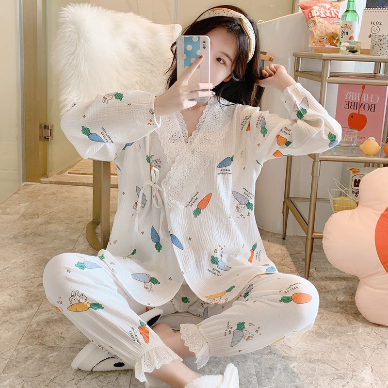 月子服夏季薄款纱布纯棉哺乳孕妇睡衣产后喂奶5月份6春秋天7家居8,孕妇装/孕产妇用品/营养,家居服套装,淘宝优惠券,粉丝福利购,淘宝优惠卷