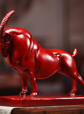 花梨木雕领头羊摆件新中式实木生肖羊家居客厅办公柜台Y装饰工艺