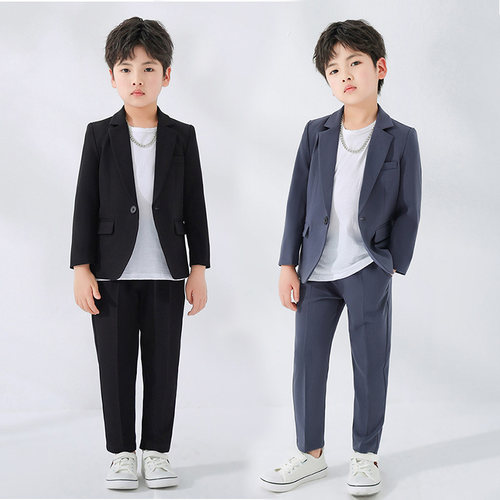 儿童西装套装男童夏季花童礼服休闲帅气男孩生日结婚西服主持演出