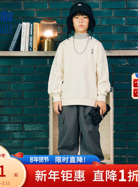 nbakids童装2025冬季男女童圆领卫衣儿童长袖上衣百搭K254TS030P