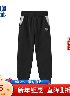 nbakids童装冬季男女童休闲裤卫裤儿童加绒束脚裤K234TP803P