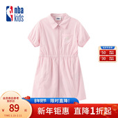 nbakids童装 K242OP610P 型舒适时尚 春季 女童翻领拉链连衣裙收腰版