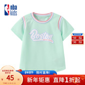 nbakids童装 潮流撞色K242TS310P 儿童上衣时尚 夏季 女童休闲T恤短袖