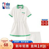 nbakids童装 型防走光K242TO310P 连衣裙收腰版 春季 女童翻领短袖