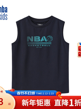 nbakids童装春夏男女童时尚休闲无袖T恤百搭儿童上衣K242TS330P