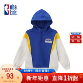 新款 nbakids童装 2025冬季 男女童连帽撞色保暖卫衣加绒K254TH800P