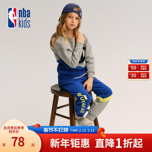 nbakids童装冬季男女童长袖撞色套装儿童卫衣裤子K234ST801P