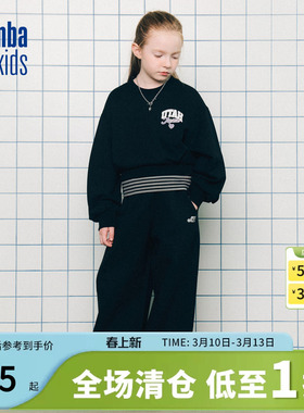 nbakids童装2025冬季新款女童休闲长裤加绒保暖直筒裤K254TP620P