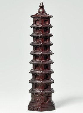 黑檀木雕13层文昌塔摆件工艺品木质九层七层书房办公室玄关文峰塔
