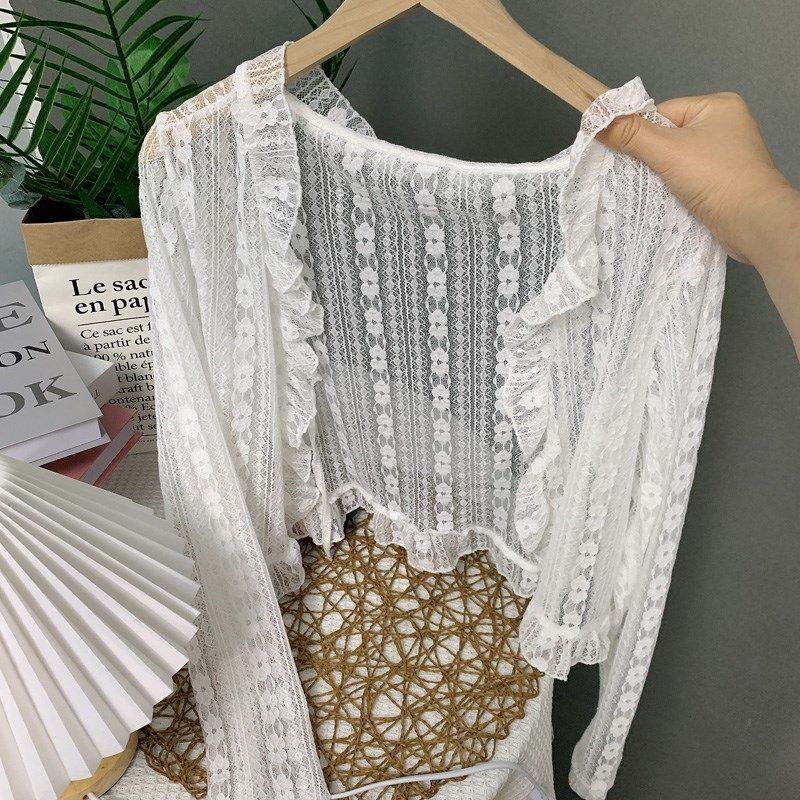 蕾丝勾花外搭防晒衣开衫女夏季超薄款短款小披肩外套系带空调衫仙,女装/女士精品,蕾丝衫/雪纺衫,淘宝优惠券,粉丝福利购,淘宝优惠卷