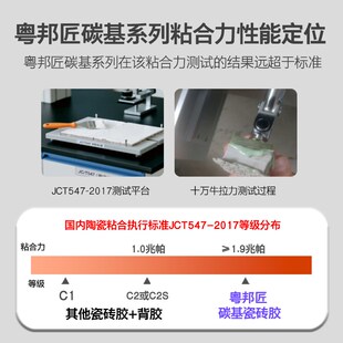 粤邦匠 碳基瓷砖胶高粘性防水玻化砖大砖C2级代替水泥强力粘合剂