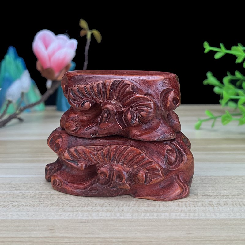 黑梓木雕花实木可挖槽奇石底座摆件花盆景花瓶佛像玉石头底座托架