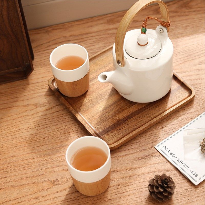 新中式茶壶简约风提梁壶套件茶具精致陶瓷杯防烫杯家居泡茶壶白瓷,餐饮具,茶壶,淘宝优惠券,粉丝福利购,淘宝优惠卷