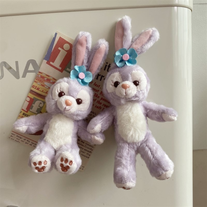 卡通可爱紫色兔子毛绒公仔冰箱贴家居装饰立体个性网红磁贴磁力贴