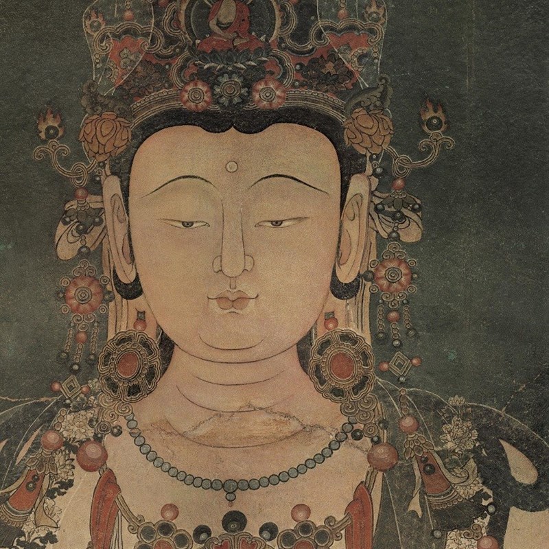 法海寺壁画水月观音菩萨国画微喷高清寺庙宣纸绢布工笔人物画佛画