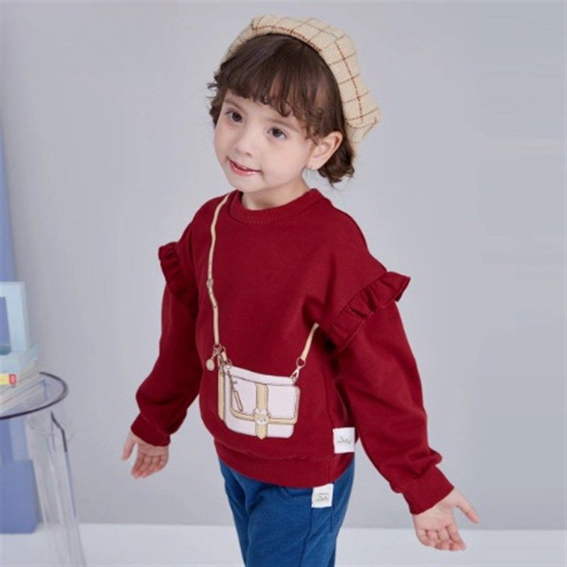 90-100码笛家女童卫衣春秋时尚洋气女宝宝加绒可爱卫衣