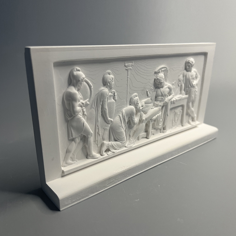 丹麦博物馆复刻人物雕塑平面浮雕艺术品石膏像装饰摆件立体版画