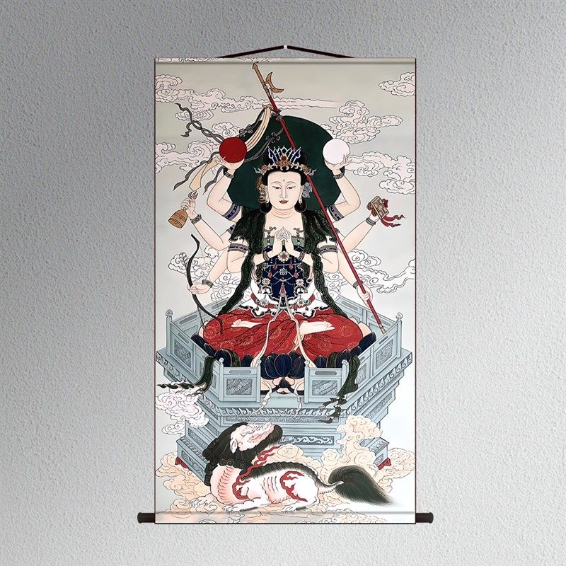 道家道观斗姆元君斗母斗姥画像挂画卷轴挂轴装饰画玄关