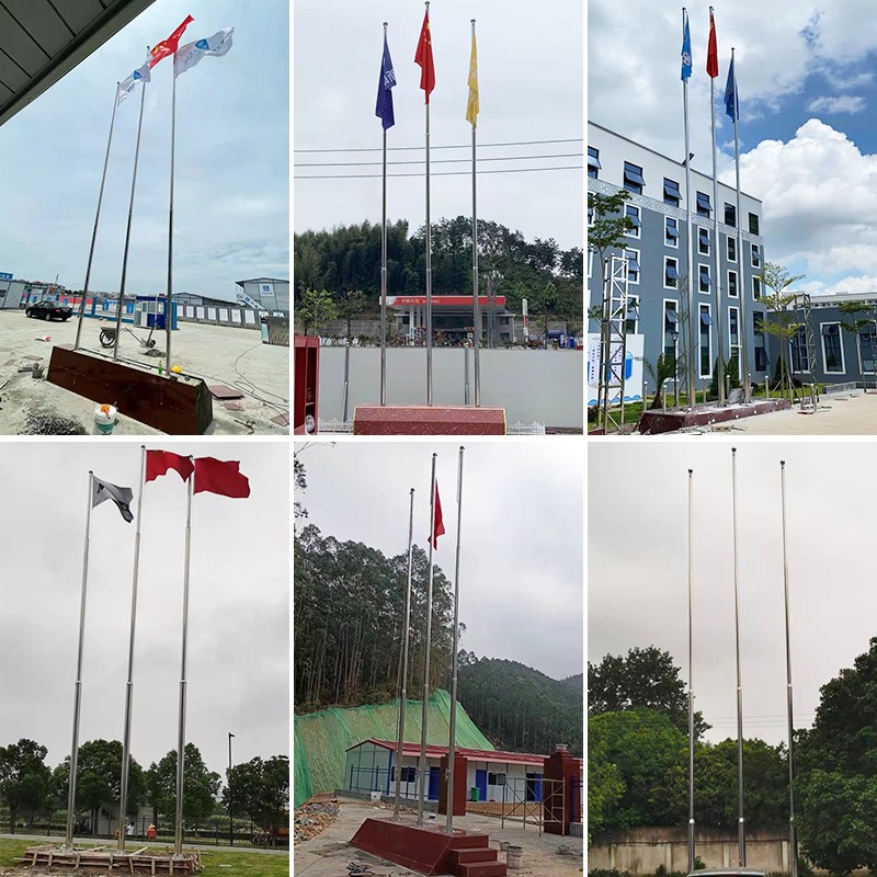 定制304不锈钢旗杆户外企业学校工地广场旗杆6米9米10米12米15米