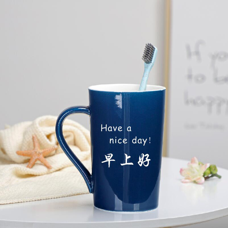 创意漱口杯单个陶瓷牙缸简约刷牙杯洗漱杯子刻字红色牙杯定制刻字