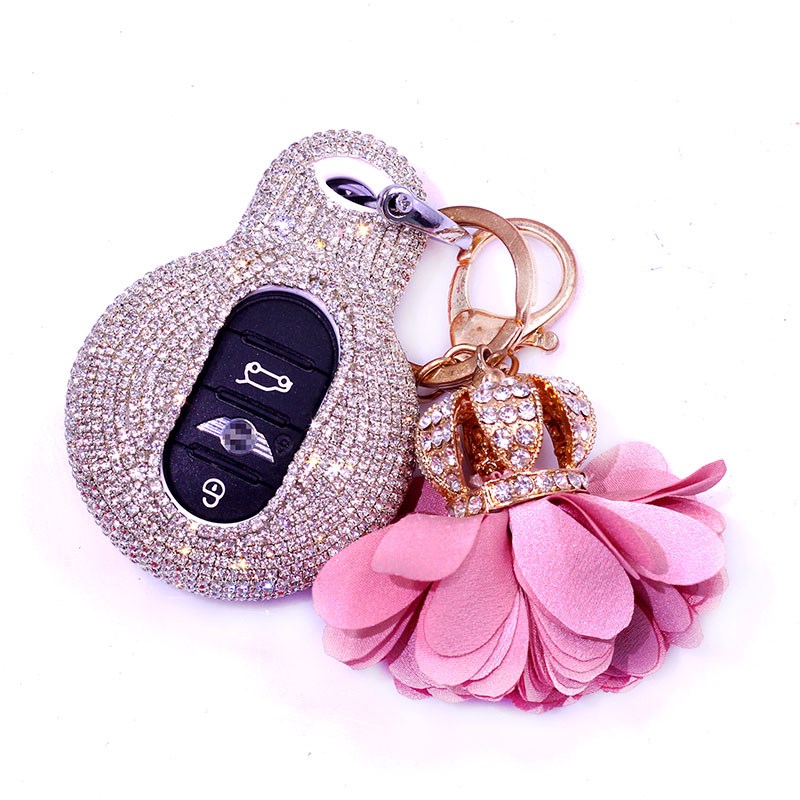 专用于宝马迷你钥匙套COOPER女F56F54F55钻mini车钥匙包壳扣新款