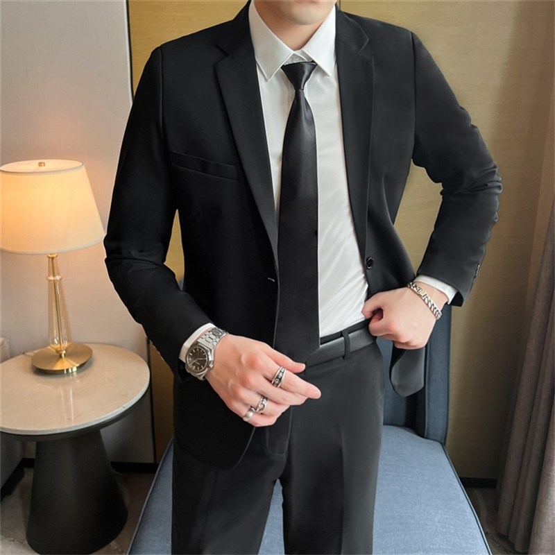 西服外套男轻熟风高级感修身单西休闲商务正装职业加大码伴郎西装