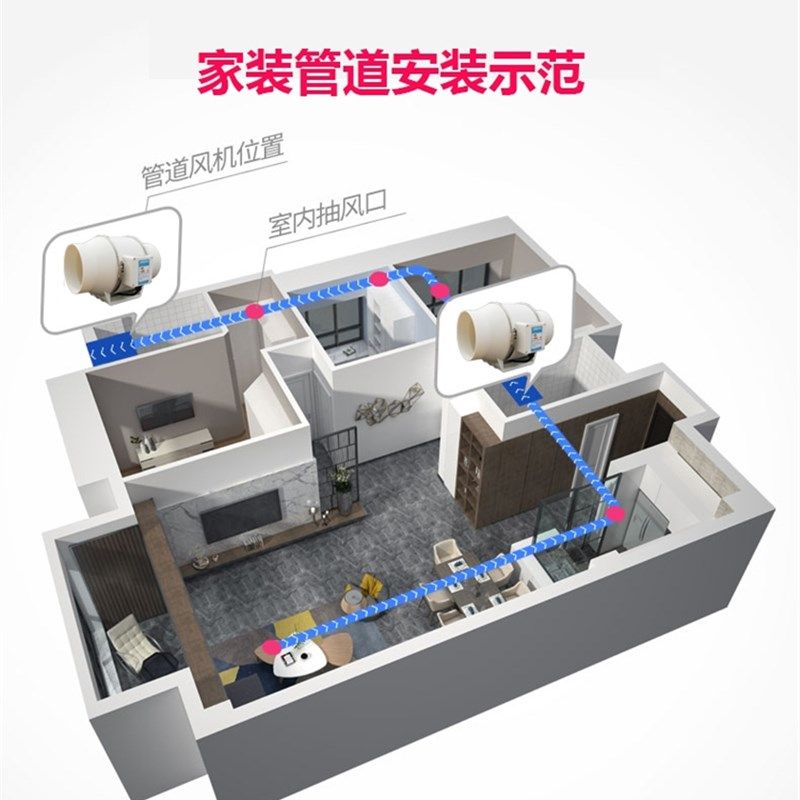 圆形管道风机4 6 8寸强力排气换气扇150静音厨房油烟抽风机卫生间