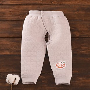子男女秋冬天打底裤 12个月 新生婴幼儿夹棉裤 初生宝宝保暖开裆裤