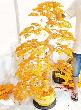 开业发财树摆件办公室客厅电视柜装饰品摇钱树乔迁新居礼物招财树