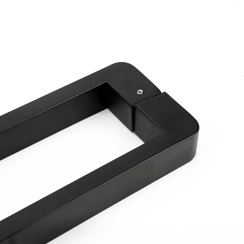 淋浴房浴室玻璃门大门304不锈钢推拉门移门木门对装哑黑方管拉手