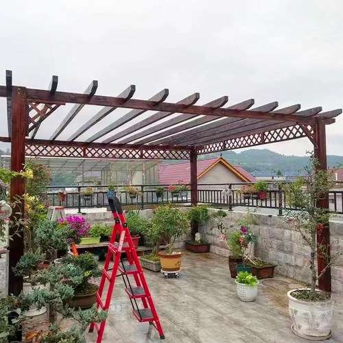 防腐木葡萄架子户外庭院爬藤架室外亭子别墅院子实木凉亭长廊