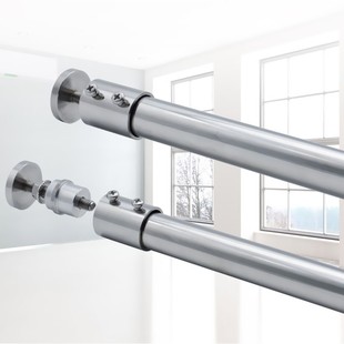 彩宏辉 免打孔晾杆紧固座304浴帘杆固定座晾衣杆增压管托免钉法兰