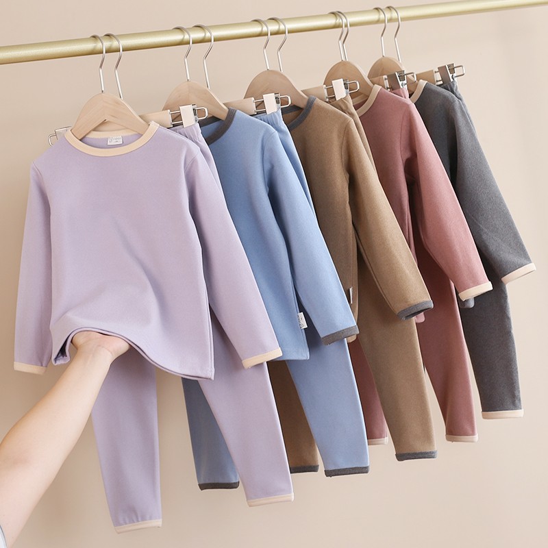 儿童磨毛德绒保暖内衣套装男女童厚秋衣裤冬宝宝中大童睡衣家居服