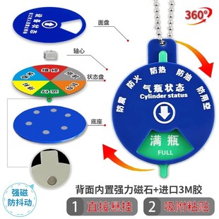 定制医院氧气桶瓶标识牌供养气体使用状态挂牌氧气筒空满半标示牌