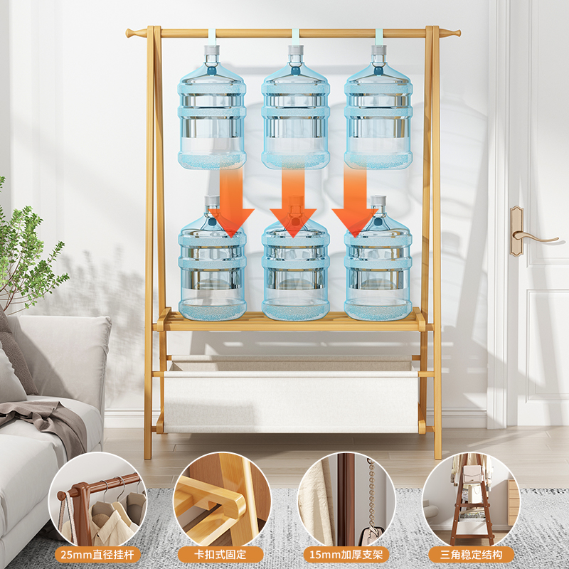 不占空间衣帽架子折叠宿舍卧室实木落地小衣架挂衣架收纳置物家用