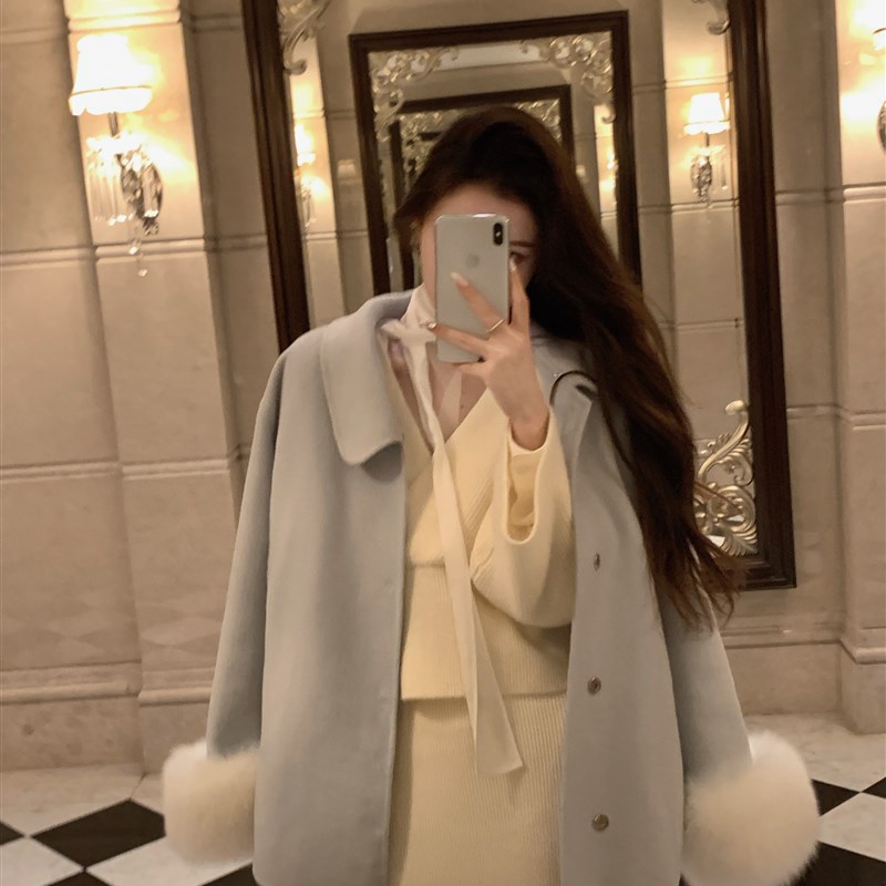 YIYI WANG 千金的不费力穿搭 收腰针织上衣女高腰显瘦半身裙套装