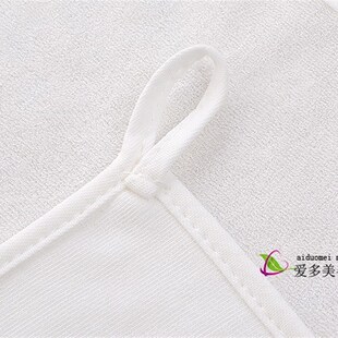 10条装竹纤维包边白色幼儿园小毛巾可挂式柔软吸水方巾擦嘴口水巾