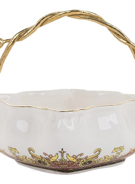 钥匙收纳摆件美式门口玄关家用创意欧式陶瓷铜北欧招财玄关钥匙盘